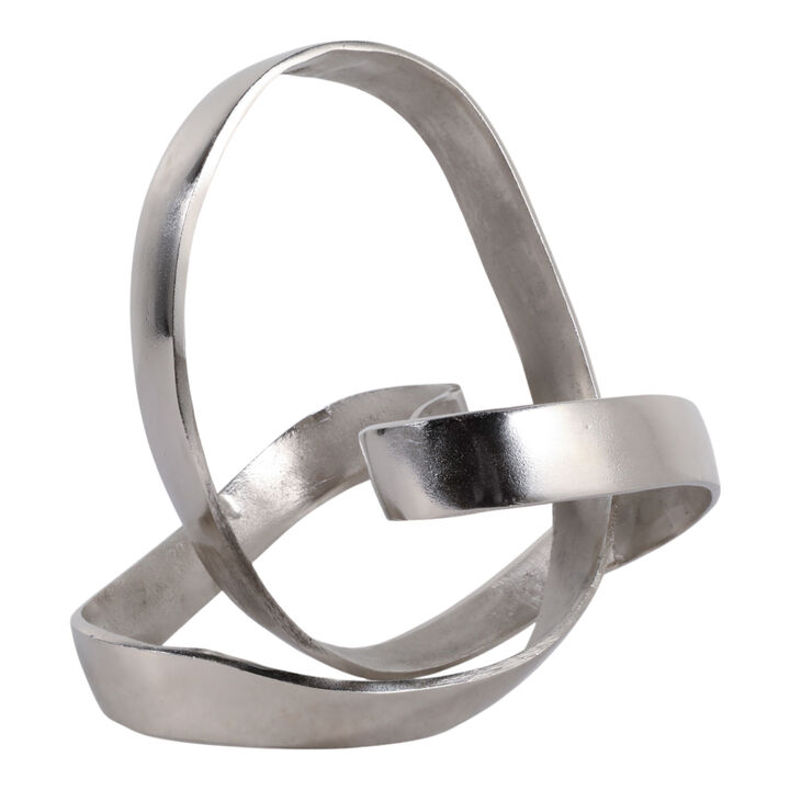 Ec 11.5" Large Metal Knot, Silver