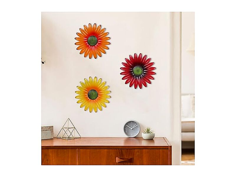Metal Flower Wall Decor Indoor Outdoor Kitchen Floral Art Bathroom Living Room image number 3