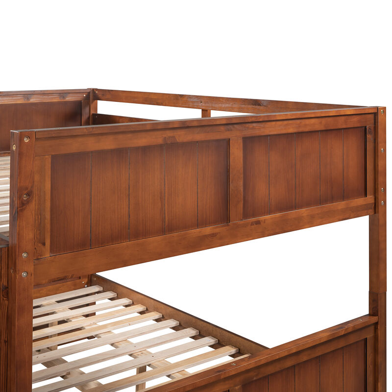 Whisen Full Over Full Wooden Bunk Bed with Twin Size Trundle
