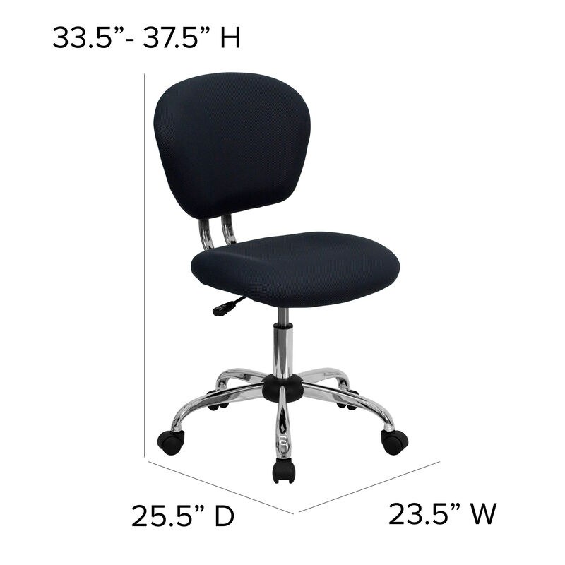 Beverly Mid-Back Gray Mesh Padded Swivel Task Office Chair with Chrome Base image number 6