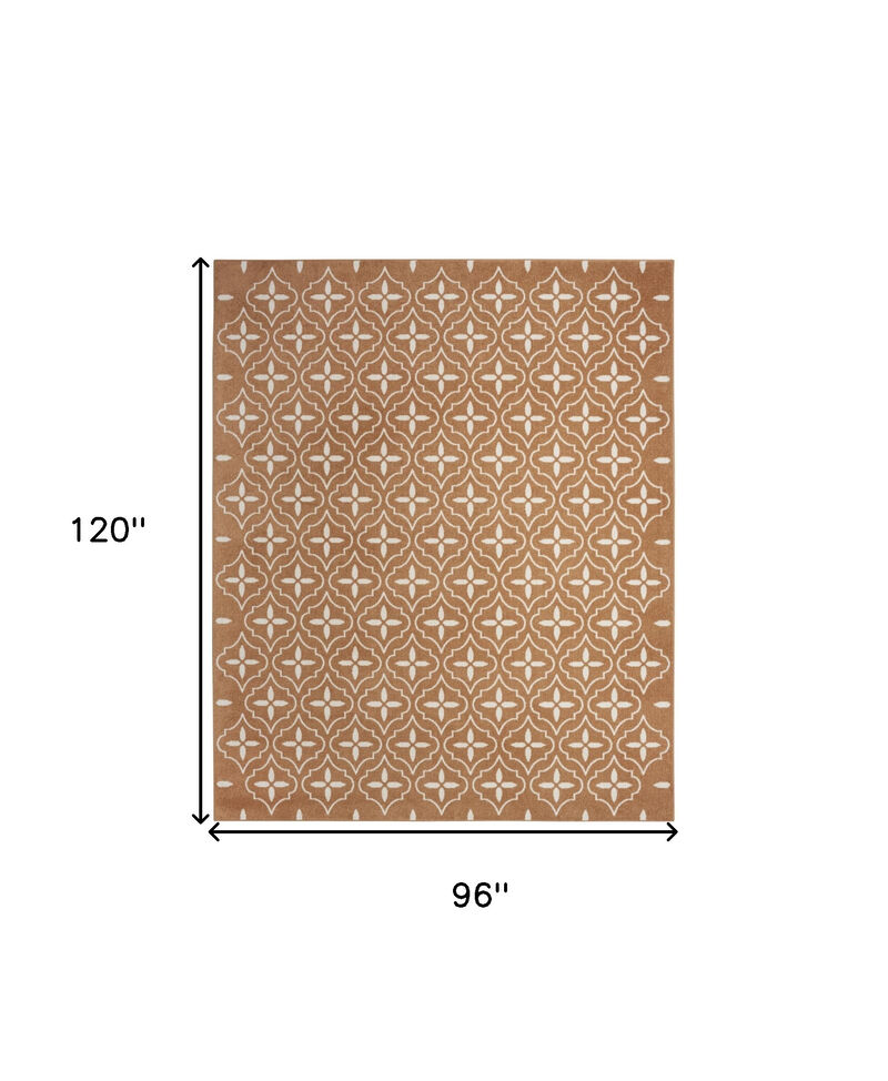 HomeRoots 8' X 10' Copper Geometric Indoor Outdoor Area Rug image number 3