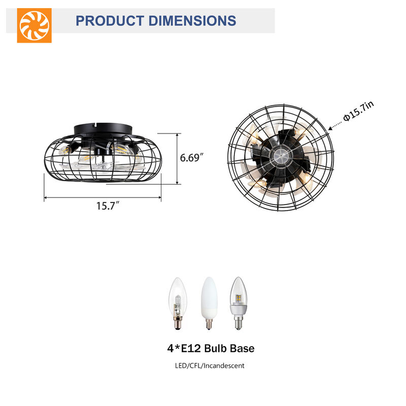 ELEMENT ACE Low Profile Bladeless Ceiling Fan with Integrated Light Kit and Remote Control for Modern Home Cooling image number 2