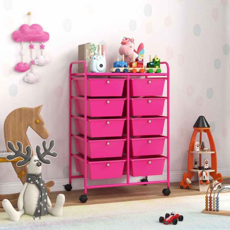 Hivvago 10-Drawer Rolling Storage Cart