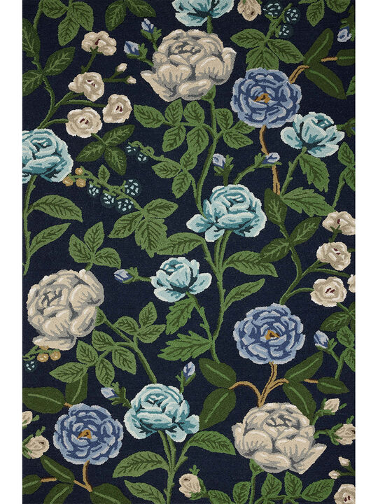 Highgrove HIG02 Navy 7'9" x 9'9" Rug by Rifle Paper Co. x Loloi