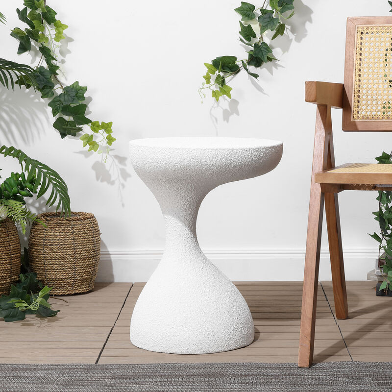 Boracay 19.75" Modern Minimalist Indoor/Outdoor Resin Drink Table