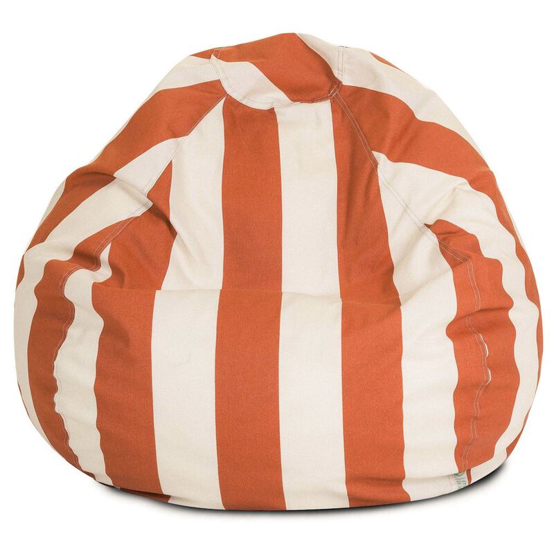 Majestic Home Goods Large Bean Bag Vertical Stripe Burnt Orange