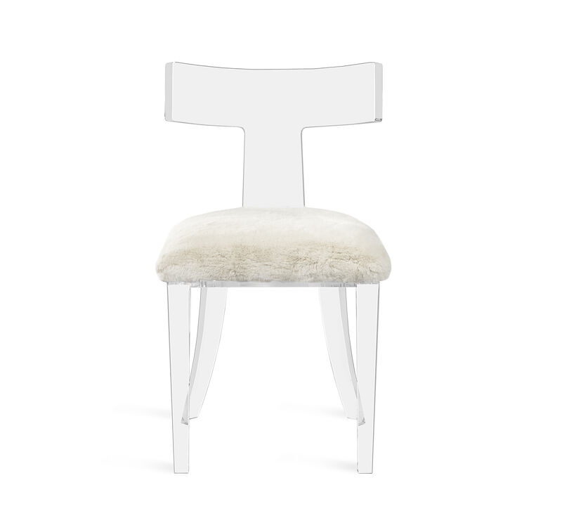 Tristan Klismos Chair - Ivory Sheepskin