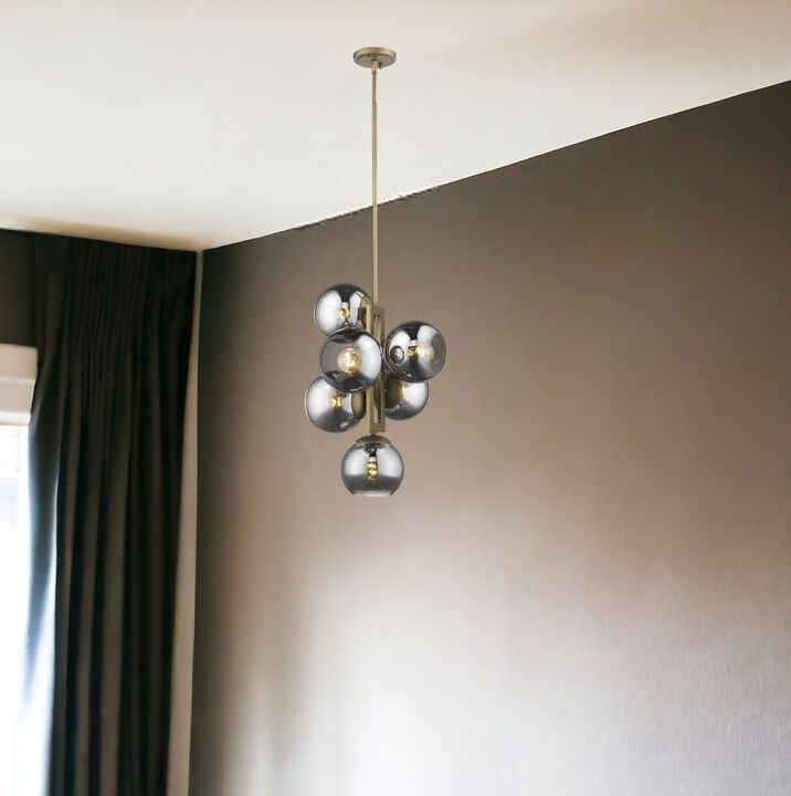 Hivvago Lunette 6-Light Aged Brass Pendant
