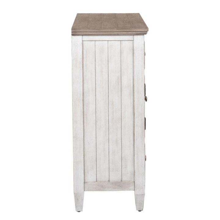 Liberty Furniture Heartland 2 Door 6 Drawer Chesser in Antique White w/ Tobacco Top