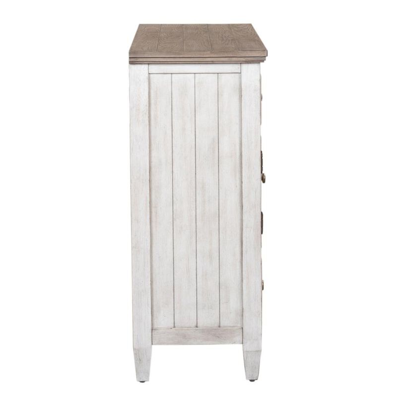 Liberty Furniture Heartland 2 Door 6 Drawer Chesser in Antique White w/ Tobacco Top image number 1