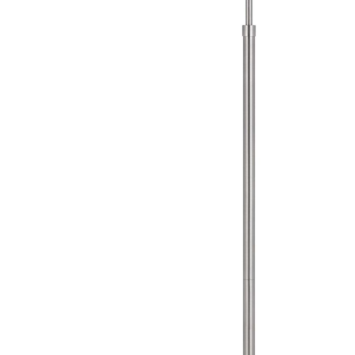 Kime 44-58 Inch Floor Lamp, Adjustable Height, LED, Brushed Steel Finish - Benzara