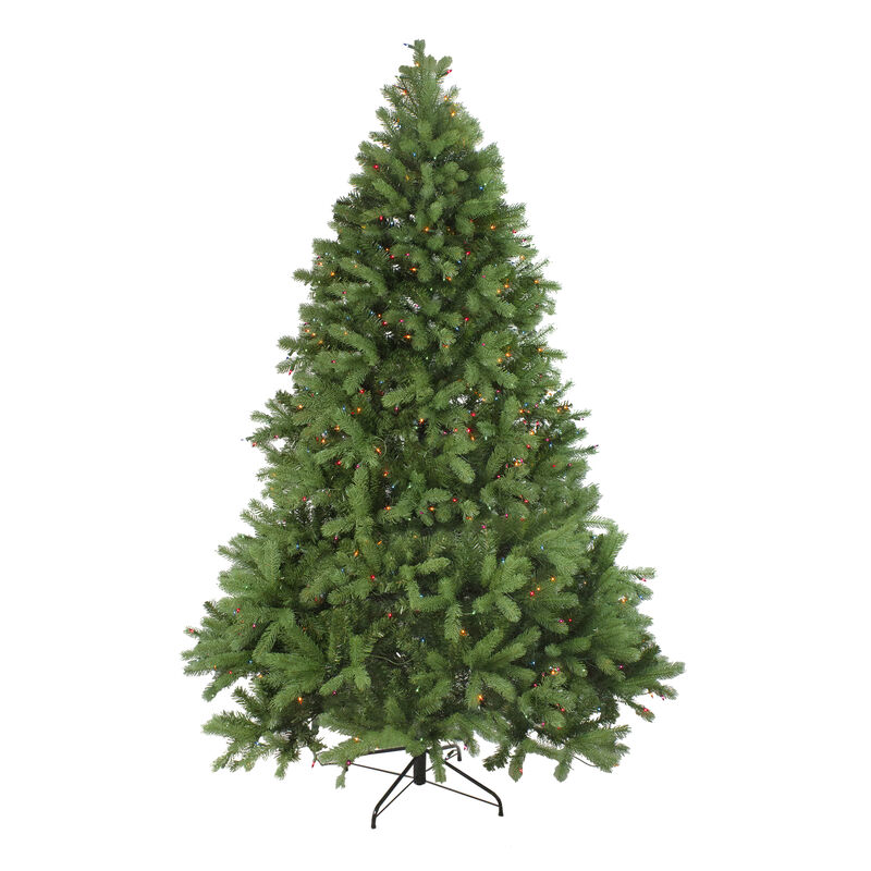 7.5' Pre-Lit Noble Fir Full Artificial Christmas Tree - Multi-Color Lights image number 1