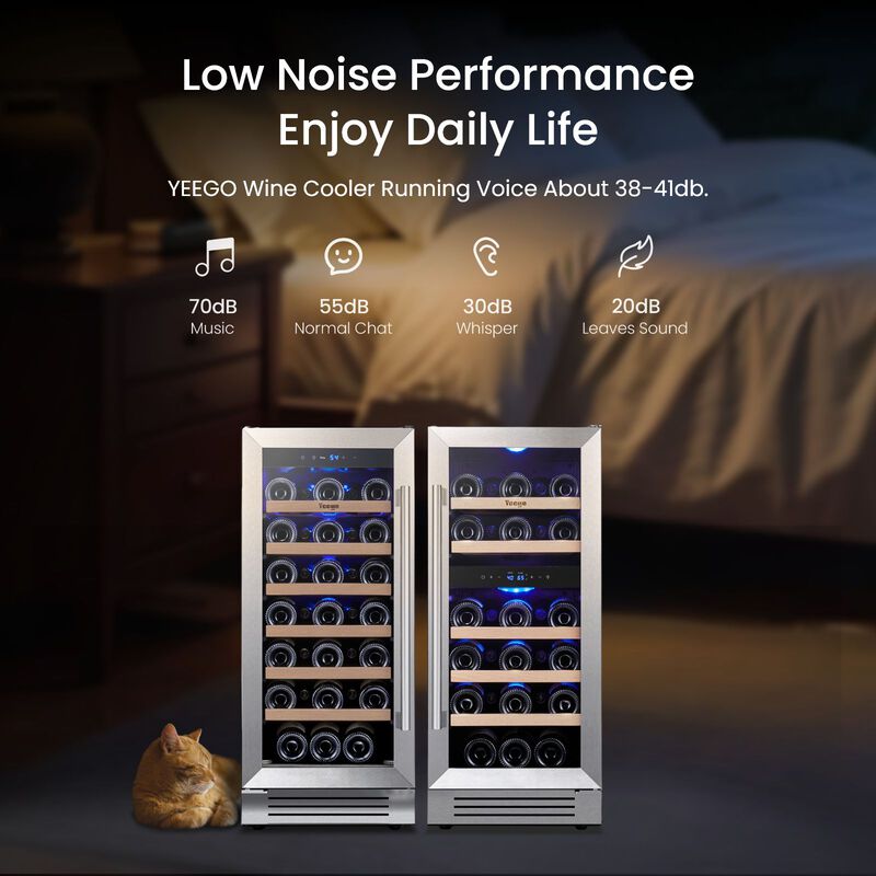 30 inch Wine Refrigerator cooler, Two 15'' Dual Zone Wine Cooler Fridge, Hold 61 Standard 750ml Wine Bottles Built-in image number 5