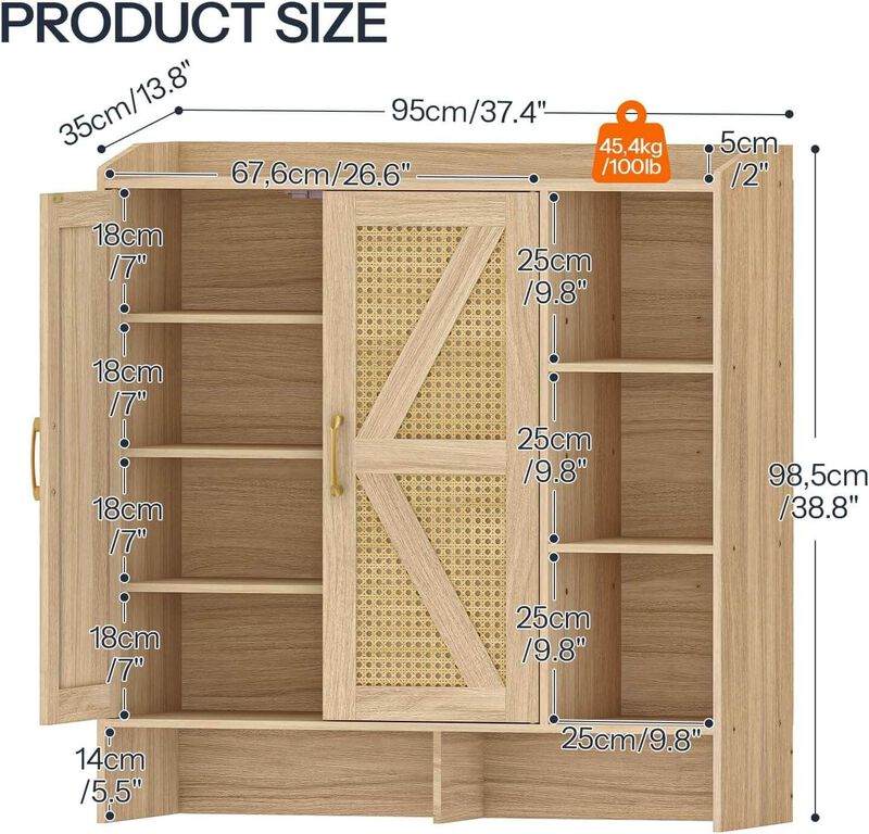 Rattan Style Shoe Cabinet with 4-Tier Storage for Hallway Organization-Natural image number 2