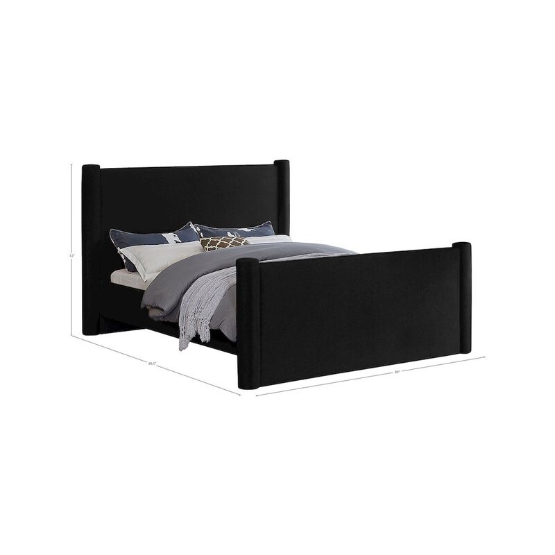 Meridian Furniture Elias Black Velvet King Bed