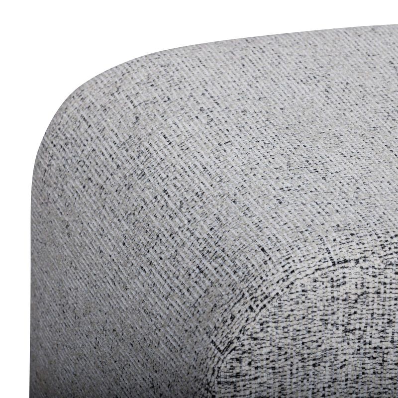 Desi Black and White Woven Fabric Ottoman image number 3