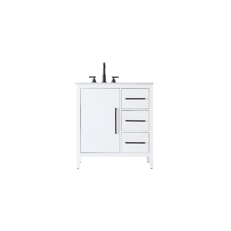Elegant Kitchen and Bath 32 Inch Single Bathroom Vanity In White