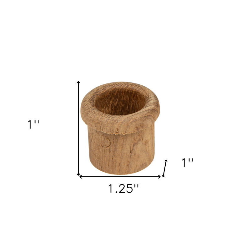 HomeRoots Set of Two Brown Wood Round Open Circle Drawer Pull Knobs image number 6