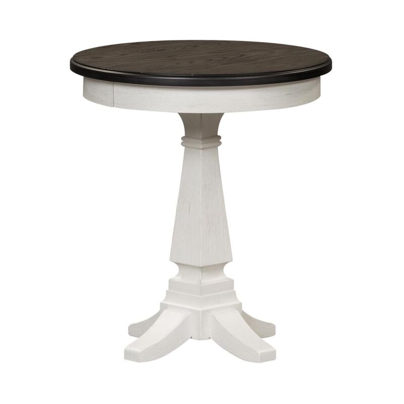 Liberty Furniture Allyson Park Chair Side Table in Wirebrushed White w/ Charcoal Top image number 2