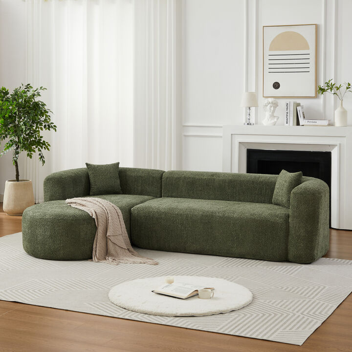 Rorvko Curved Chenille Sectional Sofa