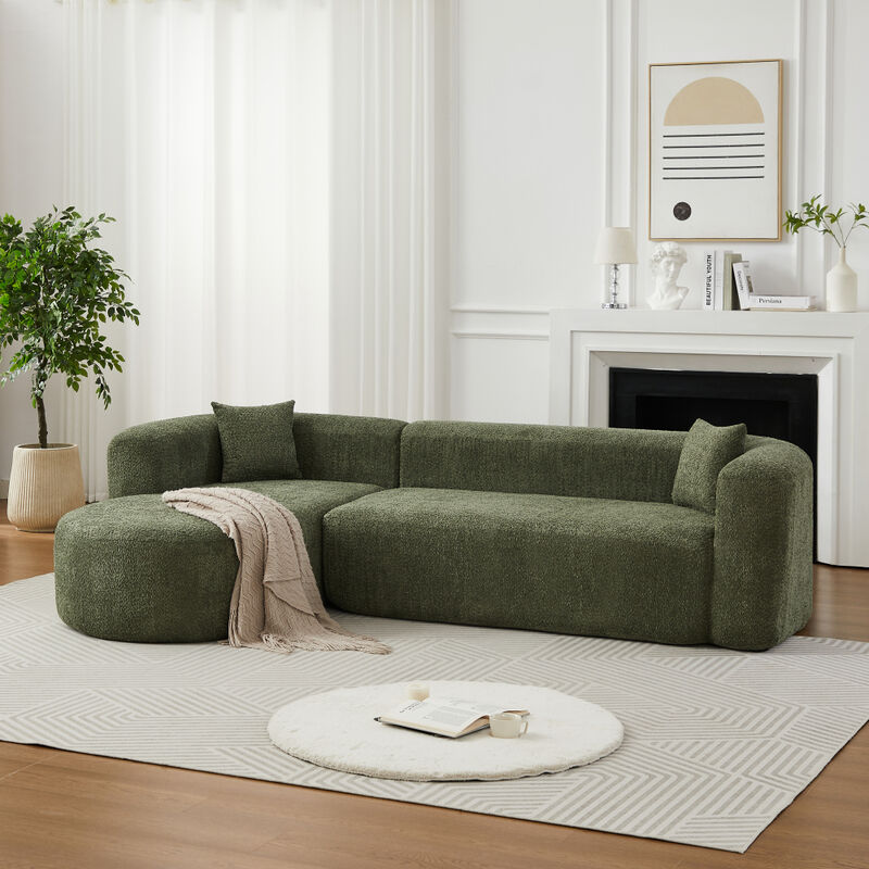 Rorvko Curved Chenille Sectional Sofa image number 1