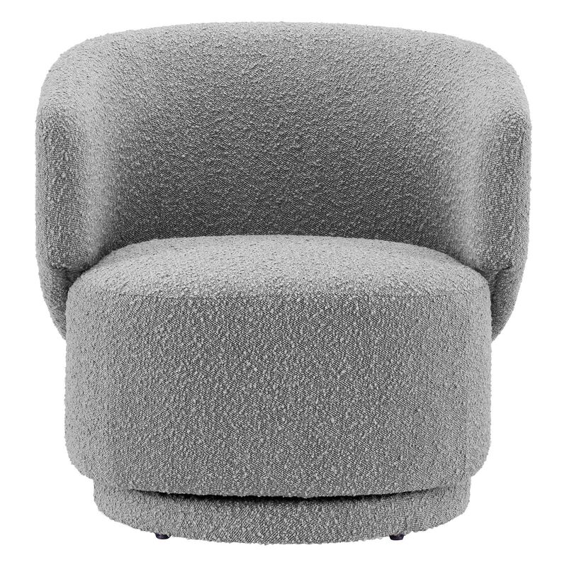Celestia Boucle Fabric Fabric and Wood Swivel Chair image number 4