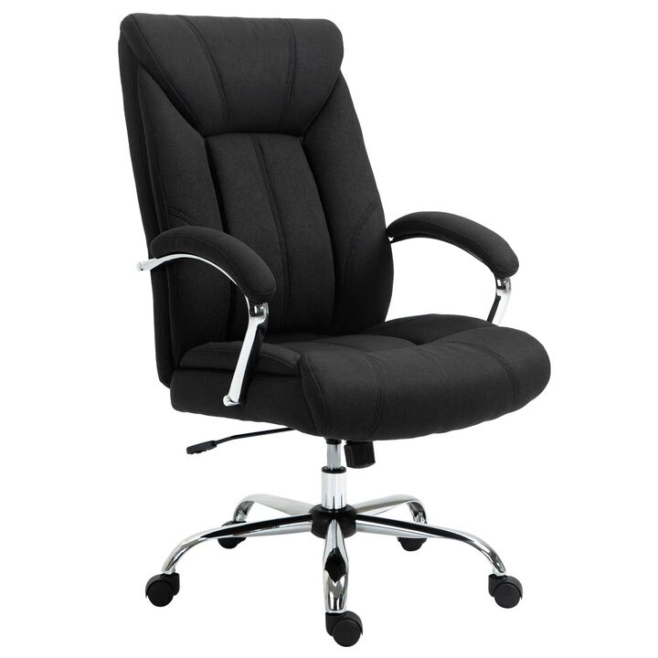 Vinsetto High Back Home Office Chair, Computer Desk Chair with Lumbar Back Support and Adjustable Height, Black
