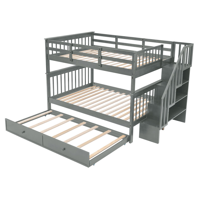 Streamdale Stairway Full-Over-Full Bunk Bed with Trundle & Storage image number 5