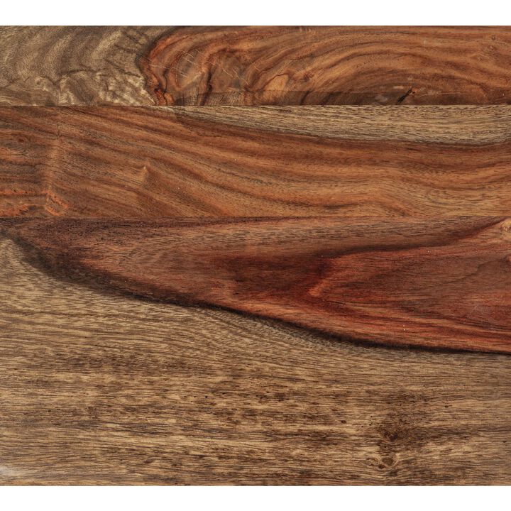 Porter Designs Manzanita Live Edge Solid Sheesham Wood Dining Table, Brown