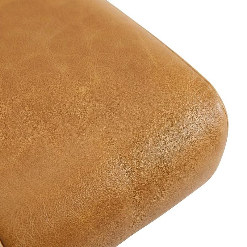 Vegan Leather Dining Side Chair with Cushioned Seat, Black Tan, Set of 2 image number 5