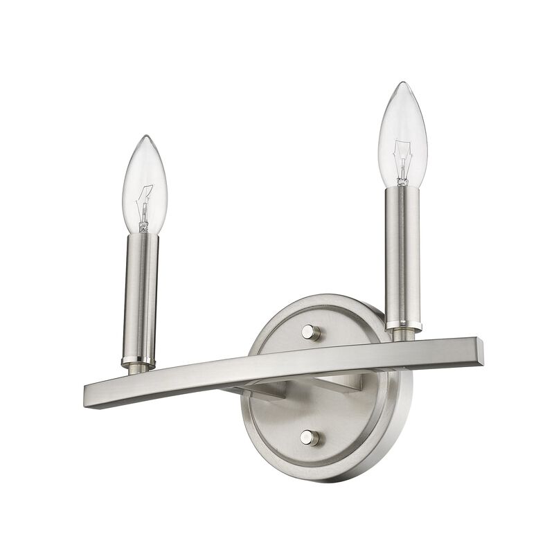 Hivvago Two Light Silver Wall Sconce