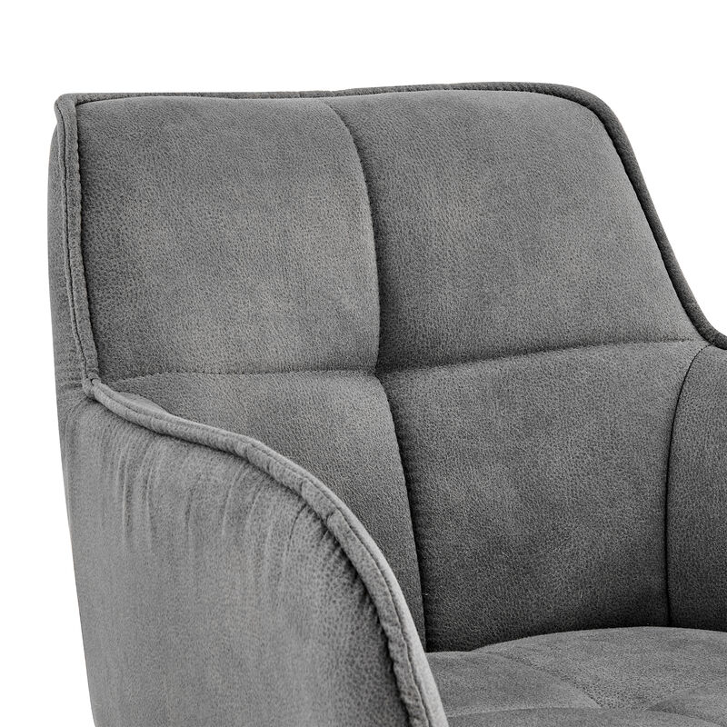 Verona Bar Height Bar Stool in Charcoal Fabric and Black Finish