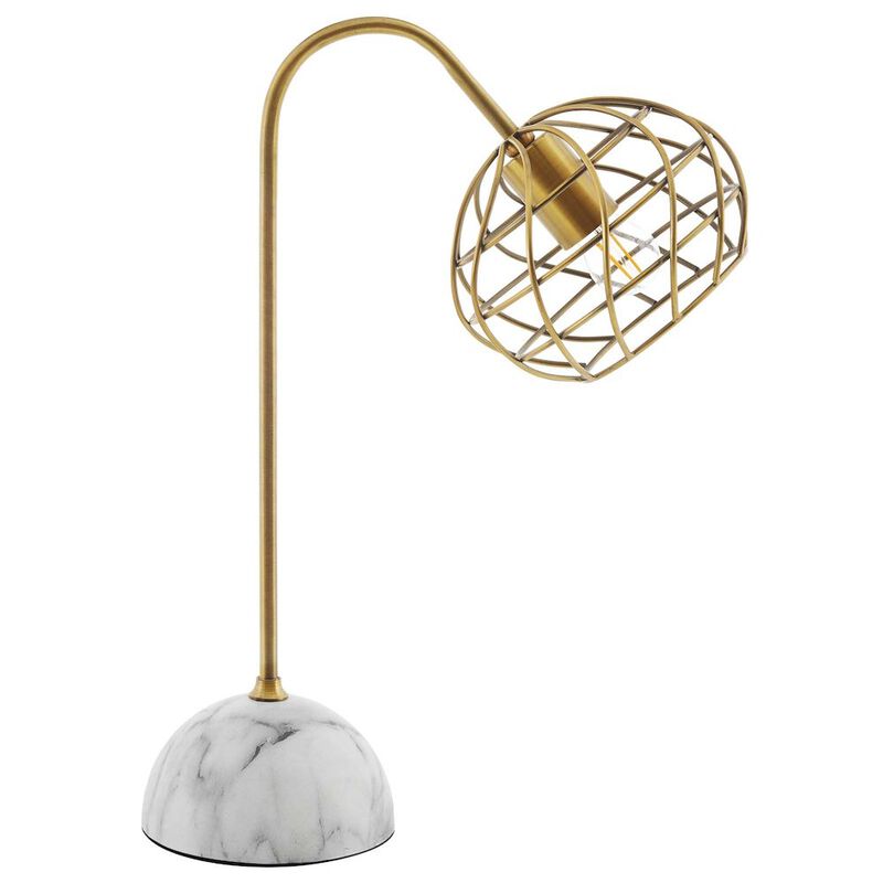 Salient Brass and Faux White Marble Table Lamp image number 0