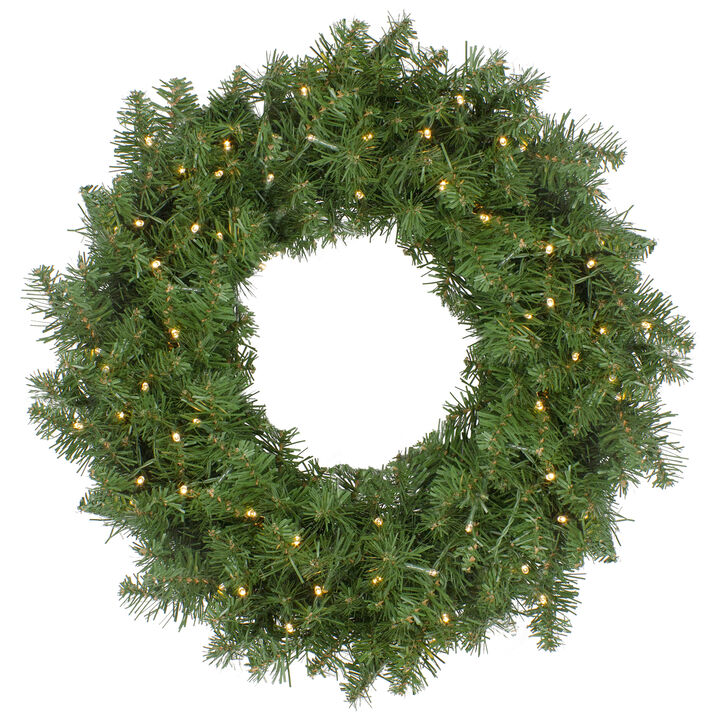 Pre-Lit Whitmire Pine Artificial Christmas Wreath - 24-Inch  Warm White LED Lights