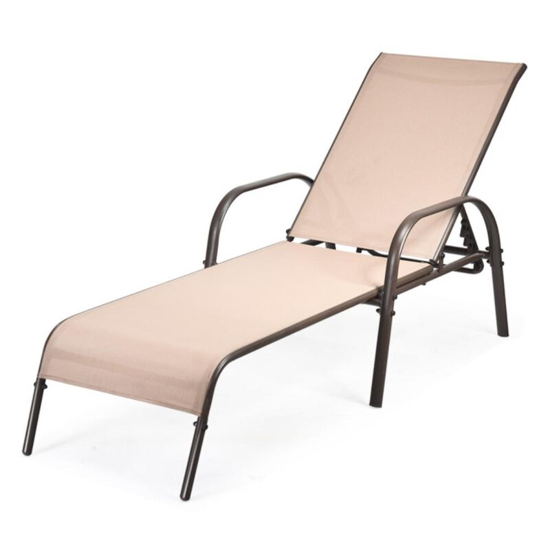 Hivvago Adjustable Patio Chaise Folding Lounge Chair with Backrest