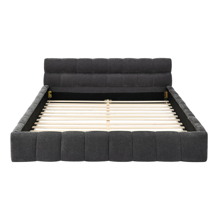 Merax Grounded Queen-Size Upholstered Platform Bed