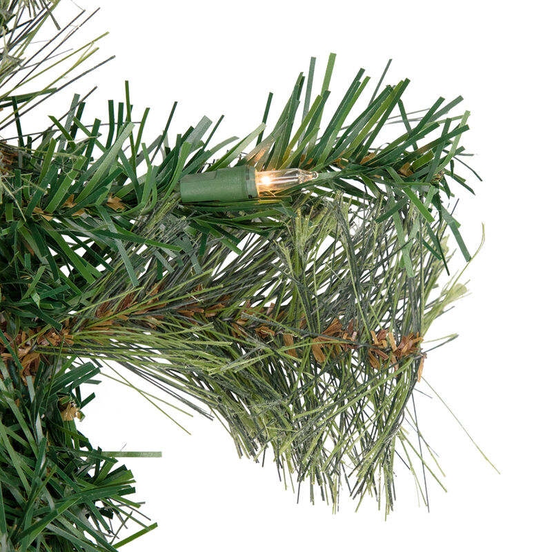Pre-Lit Oregon Cashmere Pine Artificial Christmas Wreath  24-Inch  Clear Lights image number 2