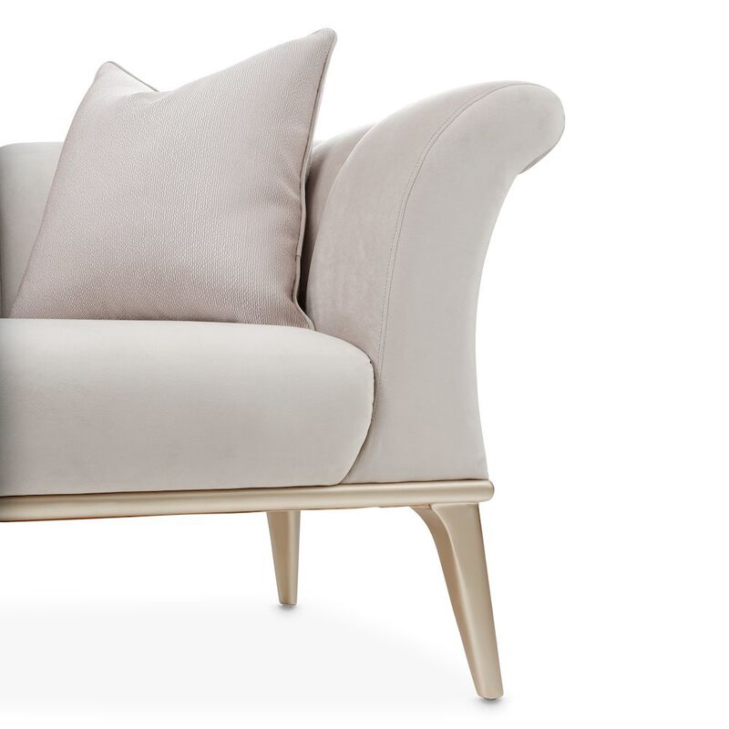 Starlight Canyon Home Beige Velvet Sofa for Living Room &ndash; Elegant 3 Seater 100 Inch Couch image number 8