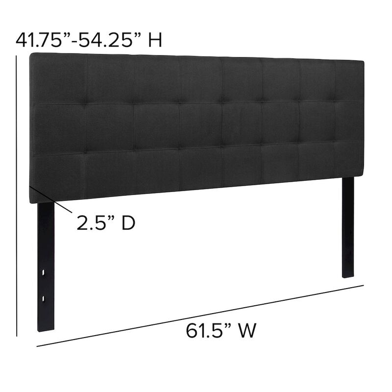 Flash Furniture Tufted Upholstered Queen Size Headboard in Black Fabric image number 2