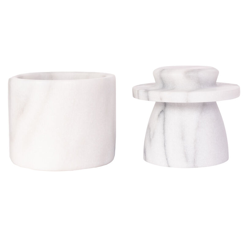 Saboga Home&trade; White Marble Butter Keeper image number 1