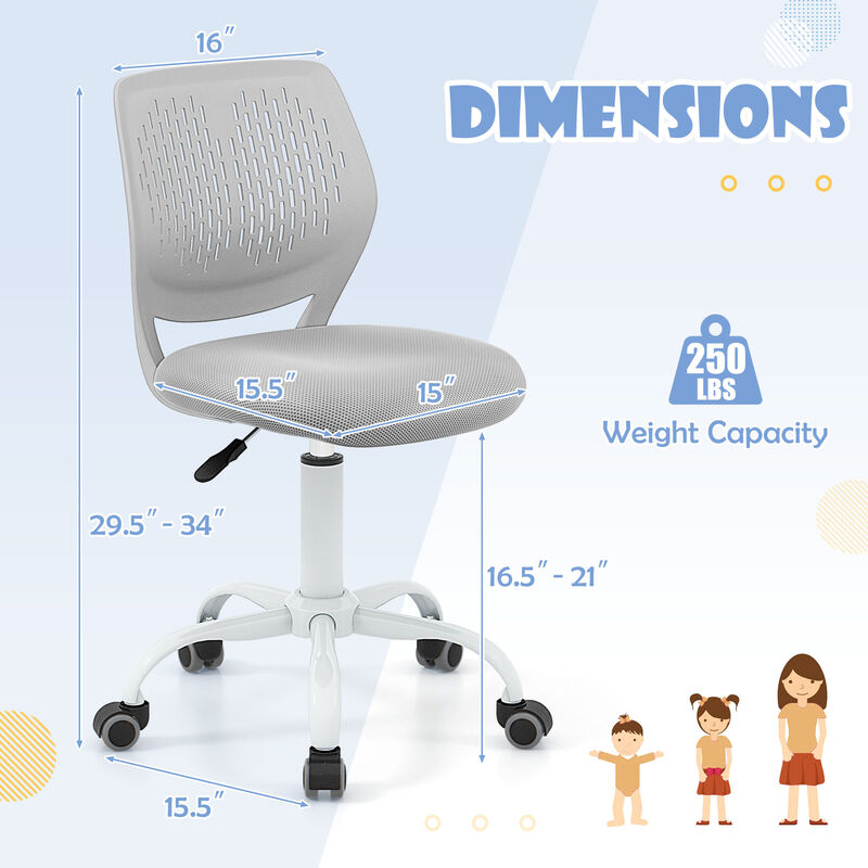 Kids Ergonomic Study Chair with Supportive Backrest and Height Adjustment