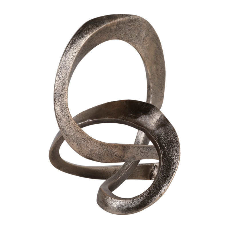 11x8" Twisted Knot Object, Antique Brass image number 1