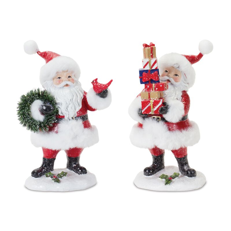 Santa for Holiday Decor, Christmas Displays, and Festive Seasonal Cheer (Set of 2)