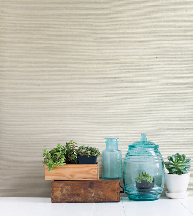 Cebu Cream Grasscloth Wallpaper