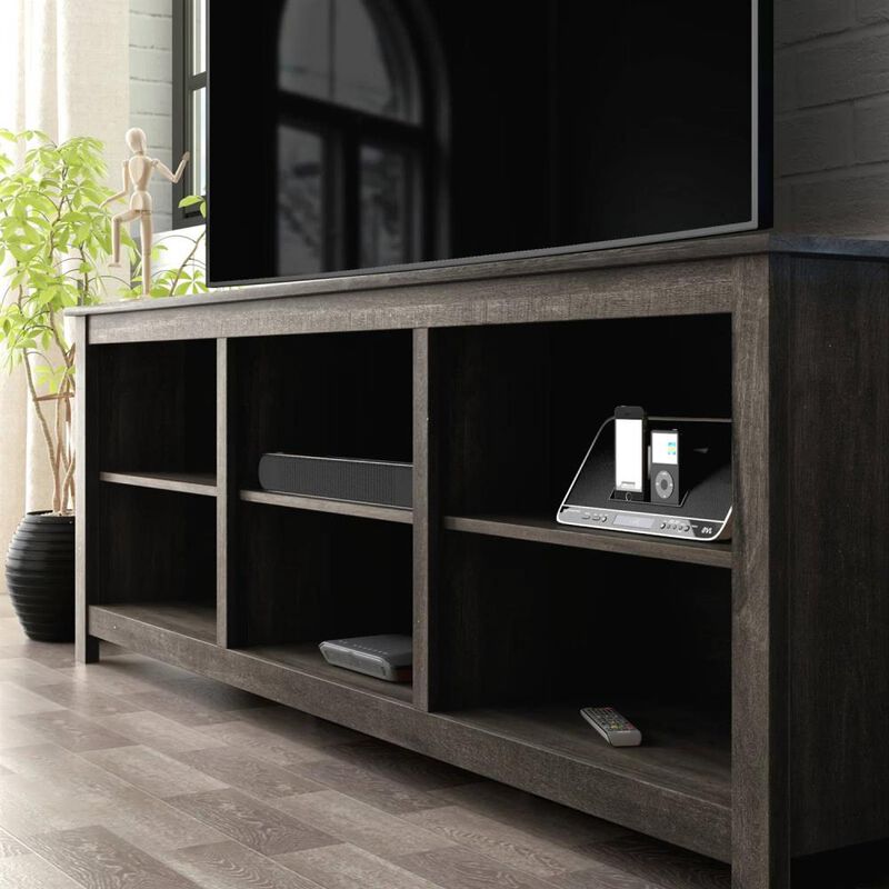 Hivvago 70-inch Dark Brown Wood TV Stand Entertainment Center for TV up to 78-inch