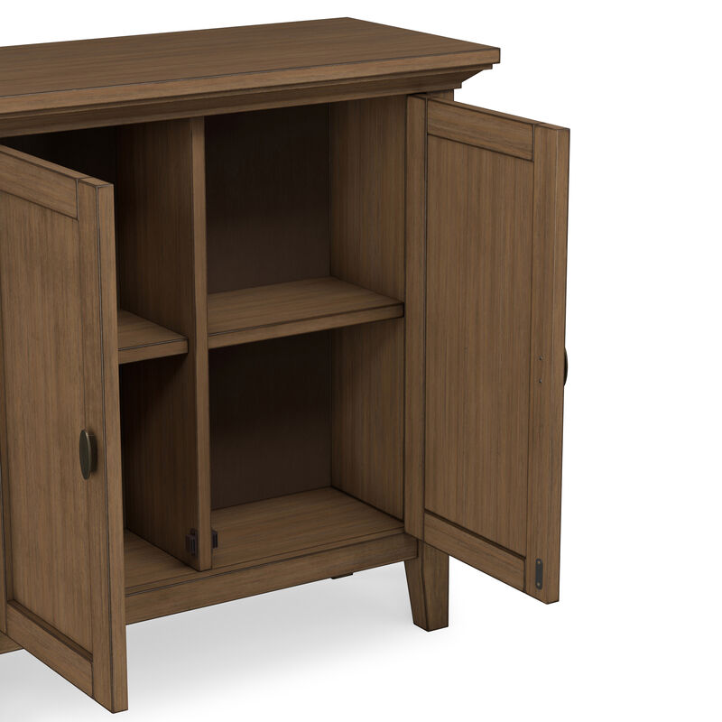 Redmond SOLID WOOD 32 inch Wide Transitional Low Storage Cabinet in Rustic Natural Aged Brown image number 8