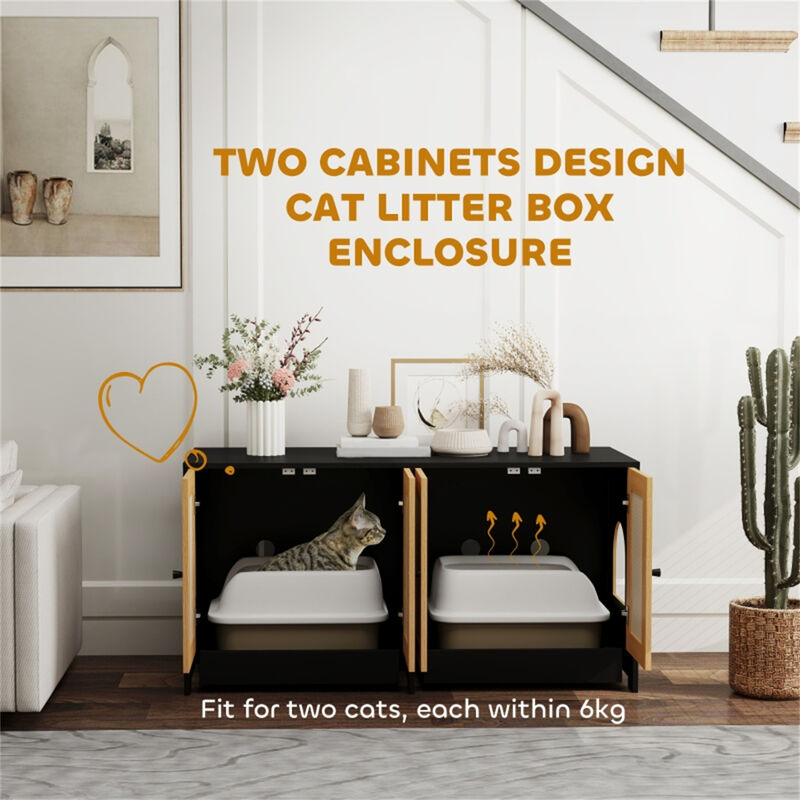 Cat Litter Box Enclosed Odor-Controlled Litter Tray for Privacy and Easy Cleaning