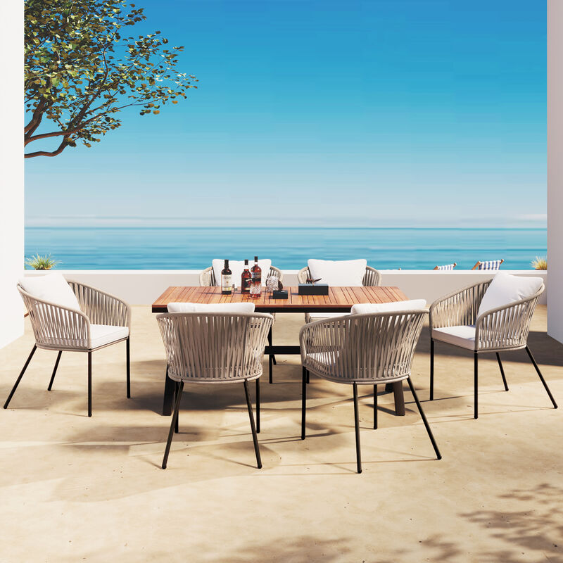 Merax  7 Pieces Outdoor Patio Dining Set