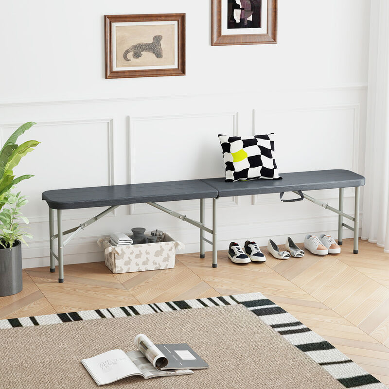 Folding HDPE Bench with 1320 LBS Capacity and Handle Lock