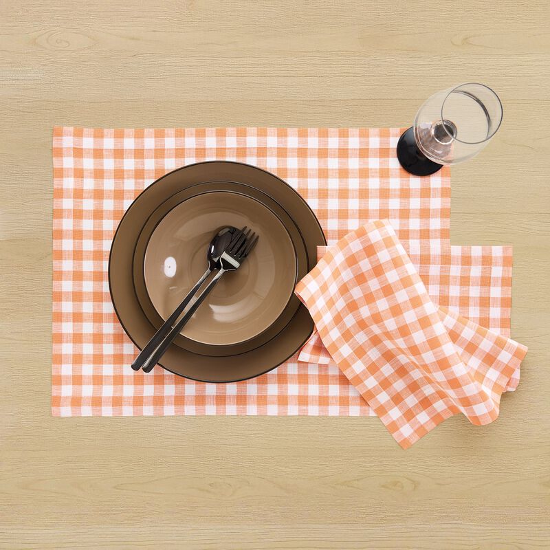 Linen Dinner Napkins - Gingham Check image number 1